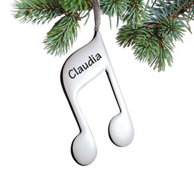 Personalized Musical 16th Note Christmas Ornament