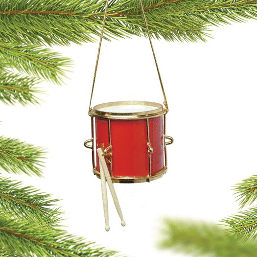Personalized Marching Drum with Drumsticks Christmas Ornament
