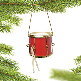 Personalized Marching Drum with Drumsticks Christmas Ornament