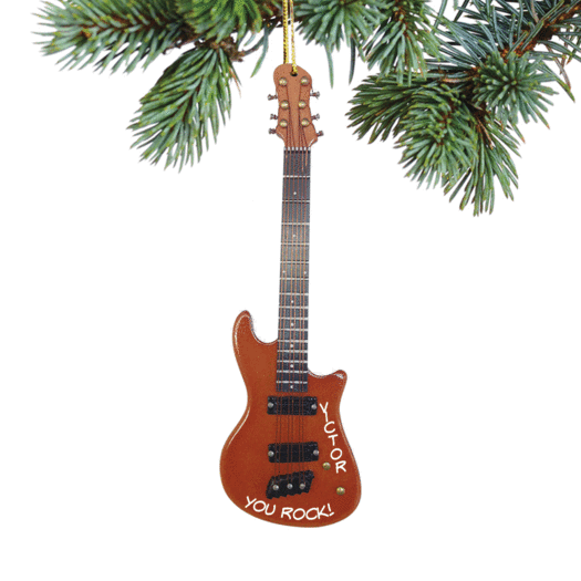 Personalized Fender Stratocaster Electric Guitar Christmas Ornament