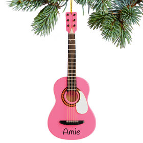 Personalized Pink String Guitar Christmas Ornament