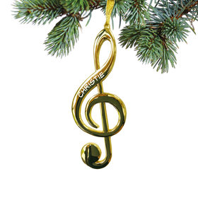 Personalized G Clef Christmas Ornament