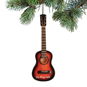Personalized Brown String Guitar Christmas Ornament