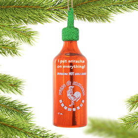 Personalized Sriracha Chili Sauce Bottle Christmas Ornament