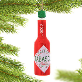 Personalized Pepper Sauce Bottle Christmas Ornament