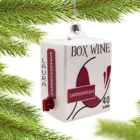 Personalized Boxed Wine Christmas Ornament