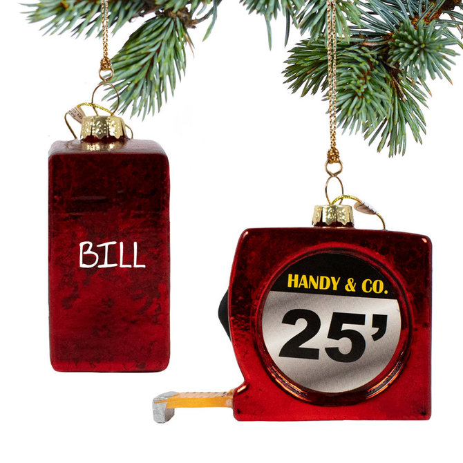 Sewing Measuring Tape Glass Ornament 3 1/4 by Cody Foster