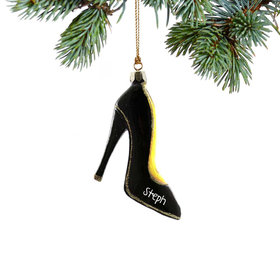 Personalized Black Stiletto Heel Christmas Ornament