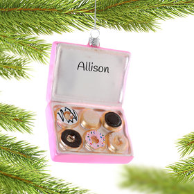 Personalized Box Of Donuts Christmas Ornament