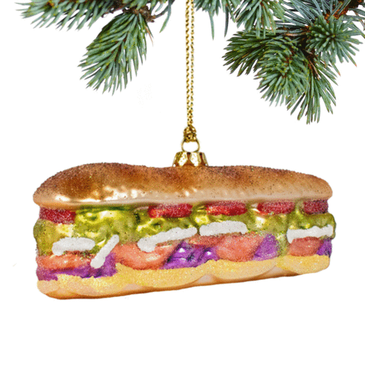 Personalized Deluxe Sub Sandwich Christmas Ornament