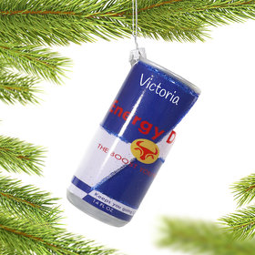 Personalized Red Bull Energy Drink Christmas Ornament
