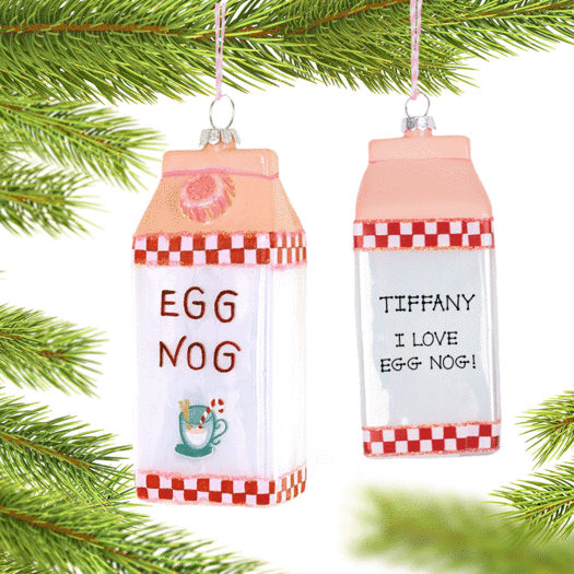 Personalized Egg Nog Christmas Ornament