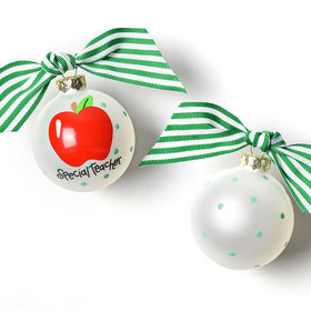 Small Size Special Teacher Apple Christmas Ornament