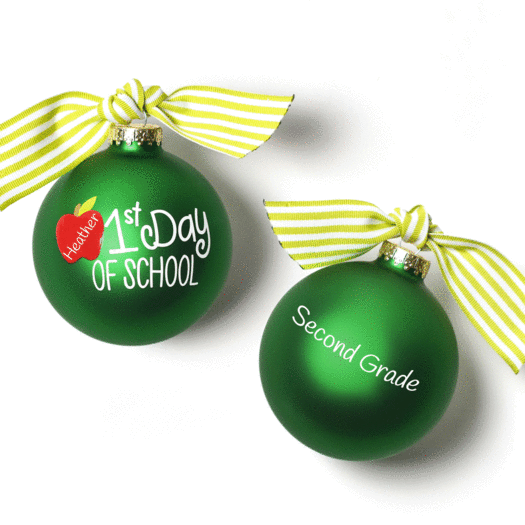 Personalized First Day of School Christmas Ornament