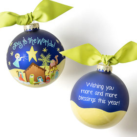 Personalized Joy to the World Nativity Christmas Ornament