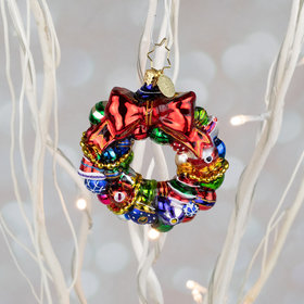 Christopher Radko Joyful Wreath Little Gem Christmas Ornament