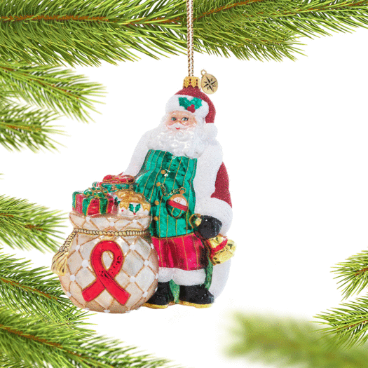 Christopher Radko Aids Awareness Santa Christmas Ornament