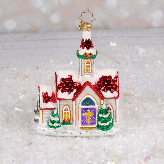 Christopher Radko Enchanting Country Chapel Christmas Ornament
