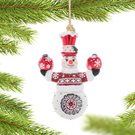 Christopher Radko Cheery Snowman Juggler Christmas Ornament