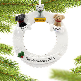 Personalized Pet Wreath 3 Christmas Ornament