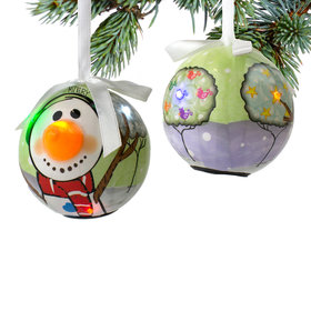 Personalized Carrot Nose Snowman Christmas Ornament