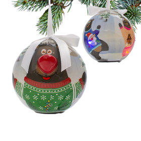 Personalized Blinking Nose Bear Christmas Ornament