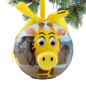 Personalized Blinking Nose Giraffe Christmas Ornament