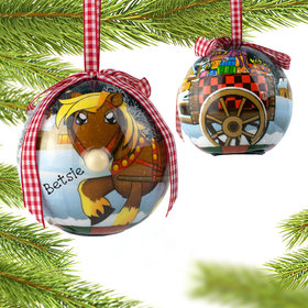 Personalized Blinking Nose Horse Christmas Ornament