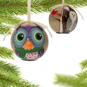 Personalized Blinking Nose Owl Christmas Ornament