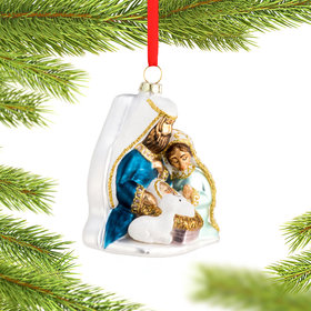 Blown Glass Holy Family Christmas Ornament