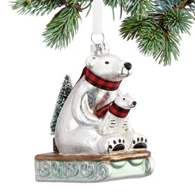 Personalized Polar Bears Sledding Christmas Ornament