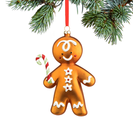 Blown Glass Gingerbread Christmas Ornament