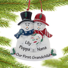Personalized Our First Grandchild Christmas Ornament
