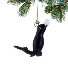 Playful Seal Christmas Ornament