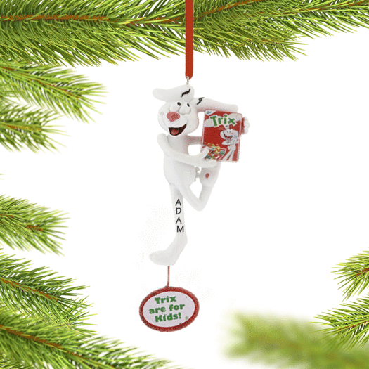 Personalized General Mills Cereal Trix Rabbit Christmas Ornament