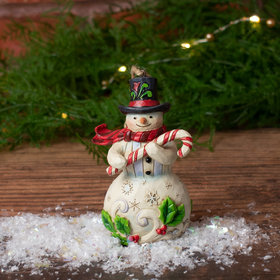 Snowman with Candy Cane Jim Shore Christmas Ornament