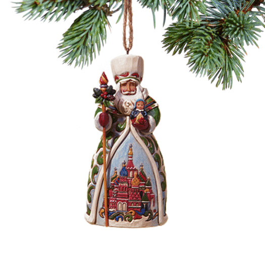 Jim Shore Santa Around the World Russian Santa Christmas Ornament