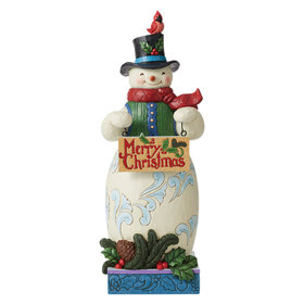 Jim Shore Snowman With Reversible Sign Tabletop Christmas Ornament