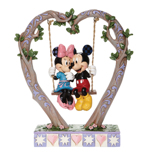 Jim Shore Disney Mickey and Minnie Mouse On Swing Christmas Ornament