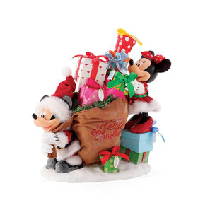 Possible Dreams Clothtique Disney Mickey and Minnie Mouse Santa Gifts Christmas Ornament