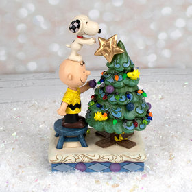 Jim Shore Peanuts Charlie Brown And Snoopy Tabletop Christmas Ornament