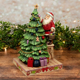 Jim Shore Santa Decorating Tree Tabletop Christmas Ornament