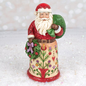 Jim Shore Santa With Wreath Tabletop Christmas Ornament
