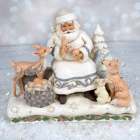 Jim Shore Woodland Santa Sitting Tabletop Christmas Ornament