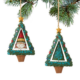 Jim Shore Rotating Gnome In Tree Christmas Ornament