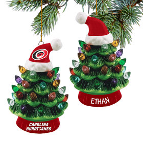 Personalized NHL Carolina Hurricanes LED Ceramic Light Up Tree Christmas Ornament