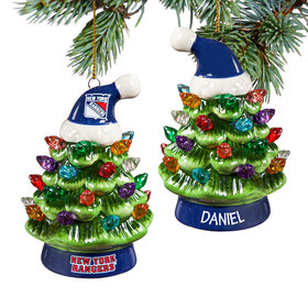 Personalized NHL New York Rangers LED Ceramic Light Up Tree Christmas Ornament