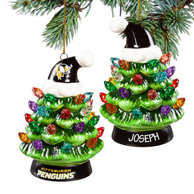 Personalized NHL Pittsburgh Penguins LED Ceramic Light Up Tree Christmas Ornament