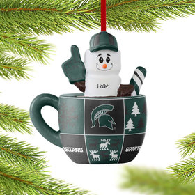 Personalized Michigan State Smores Mug Christmas Ornament