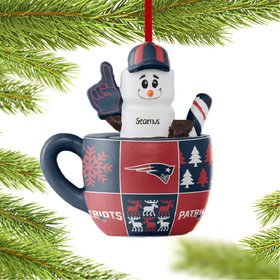 Personalized New England Patriots Smores Mug Christmas Ornament